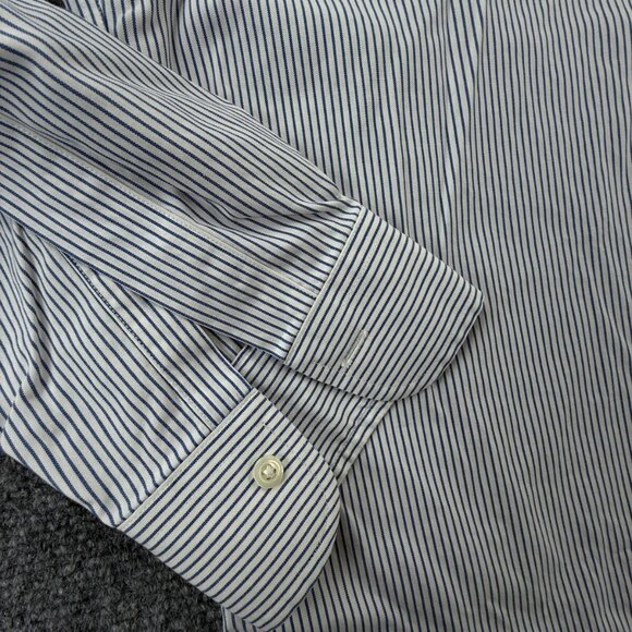 Brooks Brothers Non Iron Button Up Shirt Long Sleeve Men Striped Blue 16.5 34 - Picture 12 of 14